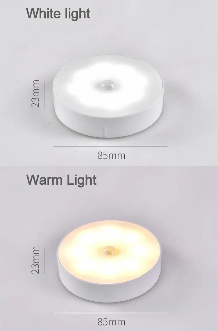HPH LED Motion Sensor Light 3PCS USB Rechargeable Night Light for Kitchen Cabinet Wardrobe Staircase Closet Wireless Light