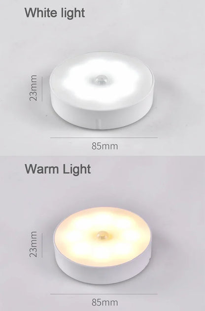 HPH LED Motion Sensor Light 3PCS USB Rechargeable Night Light for Kitchen Cabinet Wardrobe Staircase Closet Wireless Light