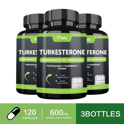 Turkesterone Supplement 600mg - Enhances Endurance, Muscle Mass, Increases Motivation and Strength, Improves Vitality