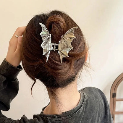 Halloween Alloy Bat Hair Claw Clips Y2K Gothic Style Metal Shark Clamp Girls Holiday Hair Accessories