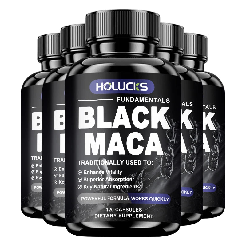 Natural Men Maca Supplement, with Black Maca Extract & Black Pepper, Support Hormone Balance & Masculine Drive, Immune