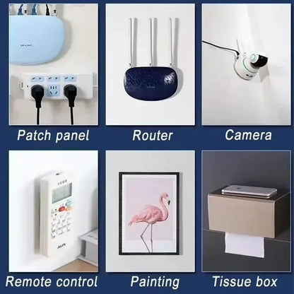 Double Sided Adhesive Wall Hooks Hanger Strong Transparent Suction Cup Storage Socket Hooks Bathroom Kitchen Bedroom Hook Kit