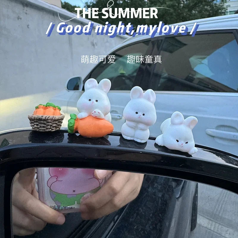Car interior accessories, car center console decorations, cute bunny car accessories, electric vehicle accessories