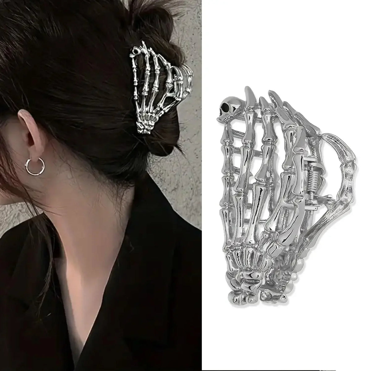 Halloween Alloy Bat Hair Claw Clips Y2K Gothic Style Metal Shark Clamp Girls Holiday Hair Accessories