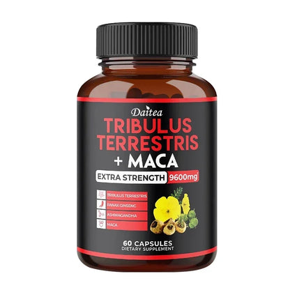 Daitea Tribulus + Maca Extract Capsules - Extra Strength 9600 Mg - Energy, Endurance & Natural Energy Non-GMO