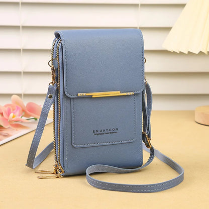 Homefish Women Touchscreen PU Leather Crossbody Mobile Phone Bag Multi Card Holder Mini Wallet For Daily Travel Outdoor Use