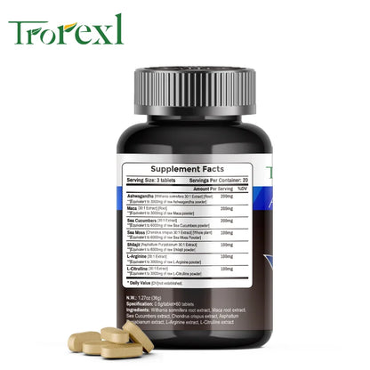 Male Enhancing Supplement, Supports Reproductive Health Energizer, Men Muscle Builder Enlargement Pills, Endurance tablets