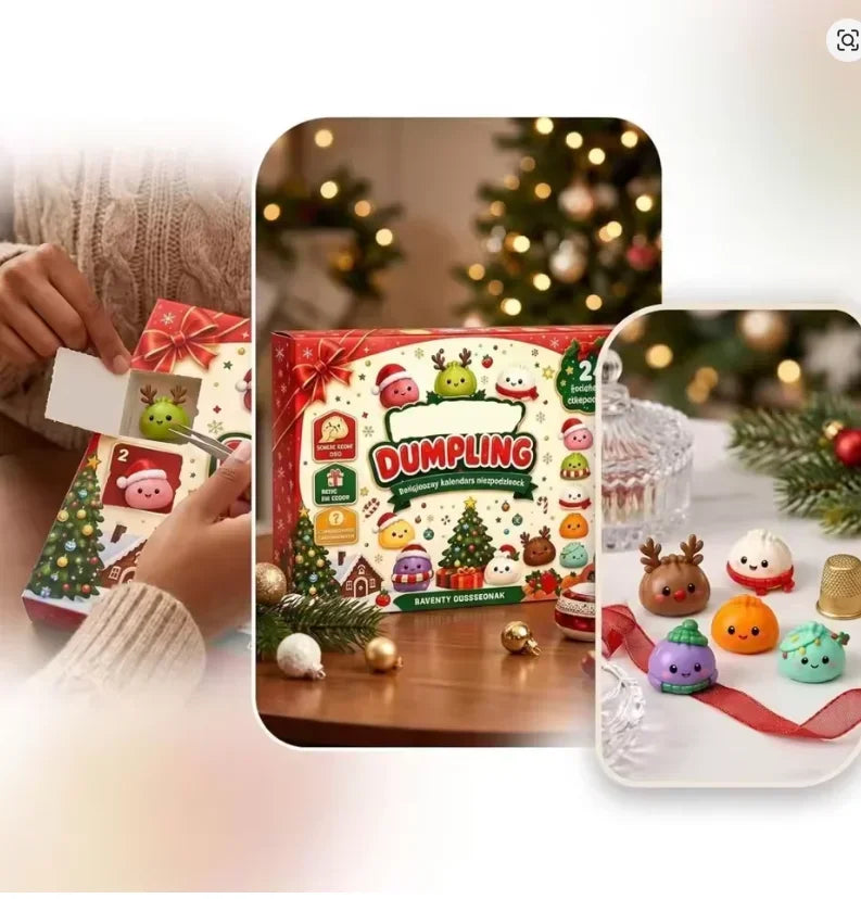 2026 Christmas Dumpling Squishy Advent Calendar 24Day Countdown Surprise Box Squishies Ball Slow Rebound Squeeze Sensory Gift