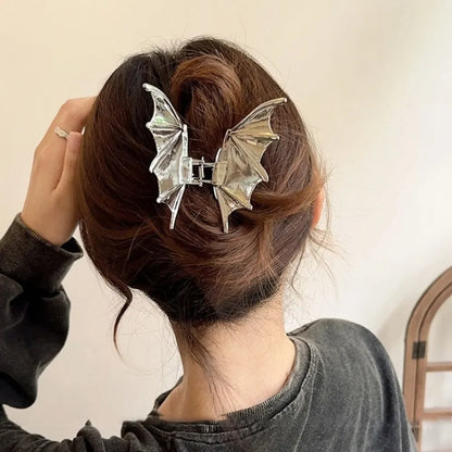 Halloween Alloy Bat Hair Claw Clips Y2K Gothic Style Metal Shark Clamp Girls Holiday Hair Accessories