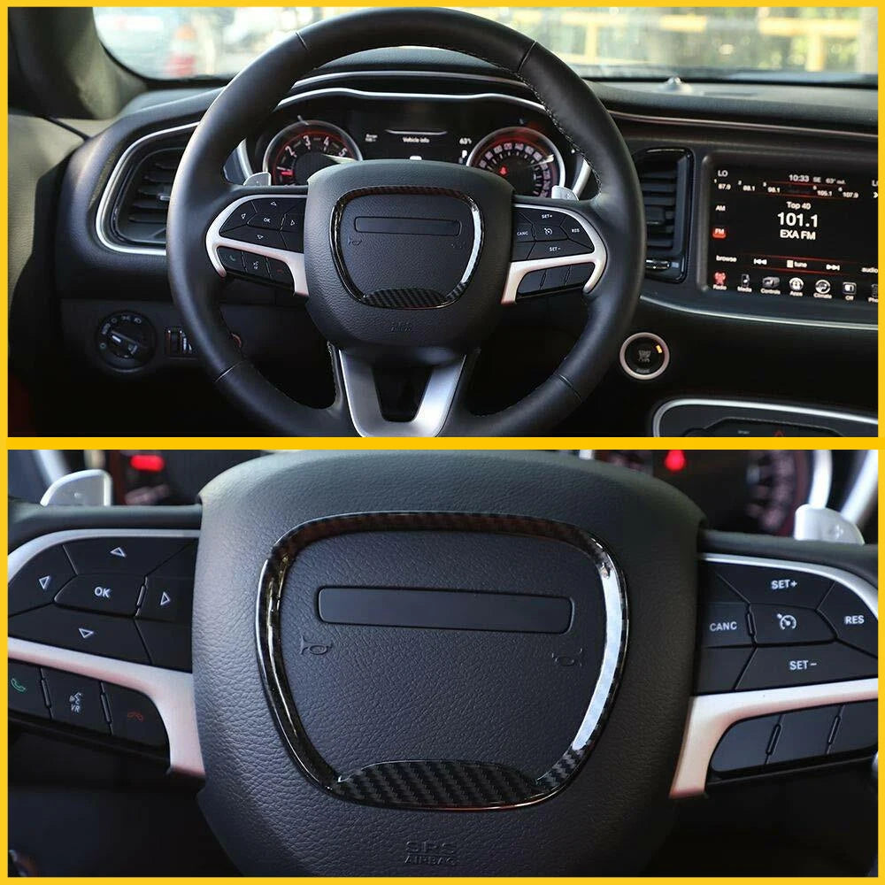 For Dodge Durango Charger Challenger 2015 2016 2017 2018 2019 2020 2021 2022 Car Accessories Stickers Steering Wheel Trim Cover