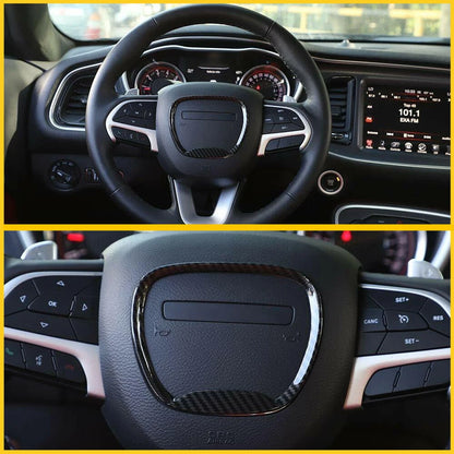 For Dodge Durango Charger Challenger 2015 2016 2017 2018 2019 2020 2021 2022 Car Accessories Stickers Steering Wheel Trim Cover