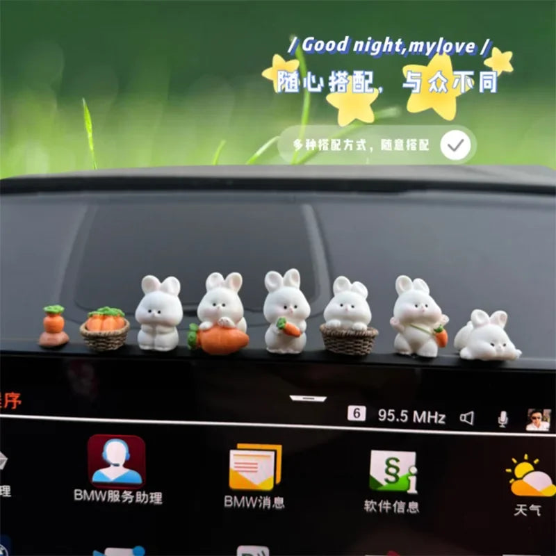 Car interior accessories, car center console decorations, cute bunny car accessories, electric vehicle accessories