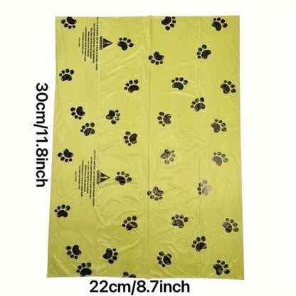 10Pcs Extra Thick Dog Poop Bags (22x30cm), Leak-Proof Paw Print Pet Waste Bags