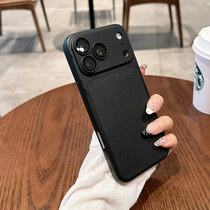 Soft Silicone TPU Leather Phone Case For iPhone 11 12 13 14 15 16 17 18 Pro Max Plus ShockProof Bumper Back Cases Cover