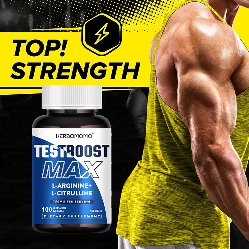 100 Capsules L-Arginine & L-Citrulline Male Enhancing Supplement for Reproductive Health Natural Energizer Supporting Energy And