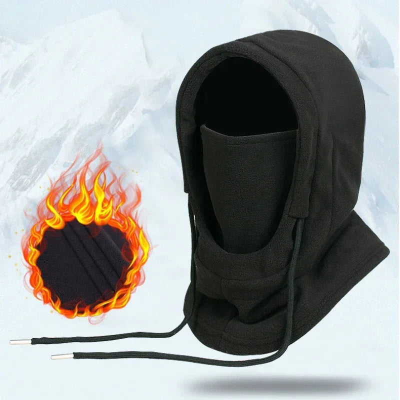 Unisex Warm Fleece Balaclava Winter Thermal Face Mask Neck Hooded Cap for Outdoor Sports Windproof Scarf Ski Head Cover Beanies