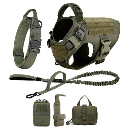 Large Dog Harness And Leash Set Pet German Shepherd Malinois Training Walking Vest Dog Harness And Collar For Medium Large Dogs