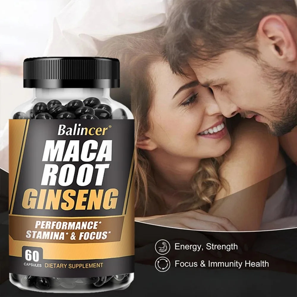 Maca + Ginseng Capsules - Supports Immune Health, Improves Mood, and Boosts Energy, 120 Capsules