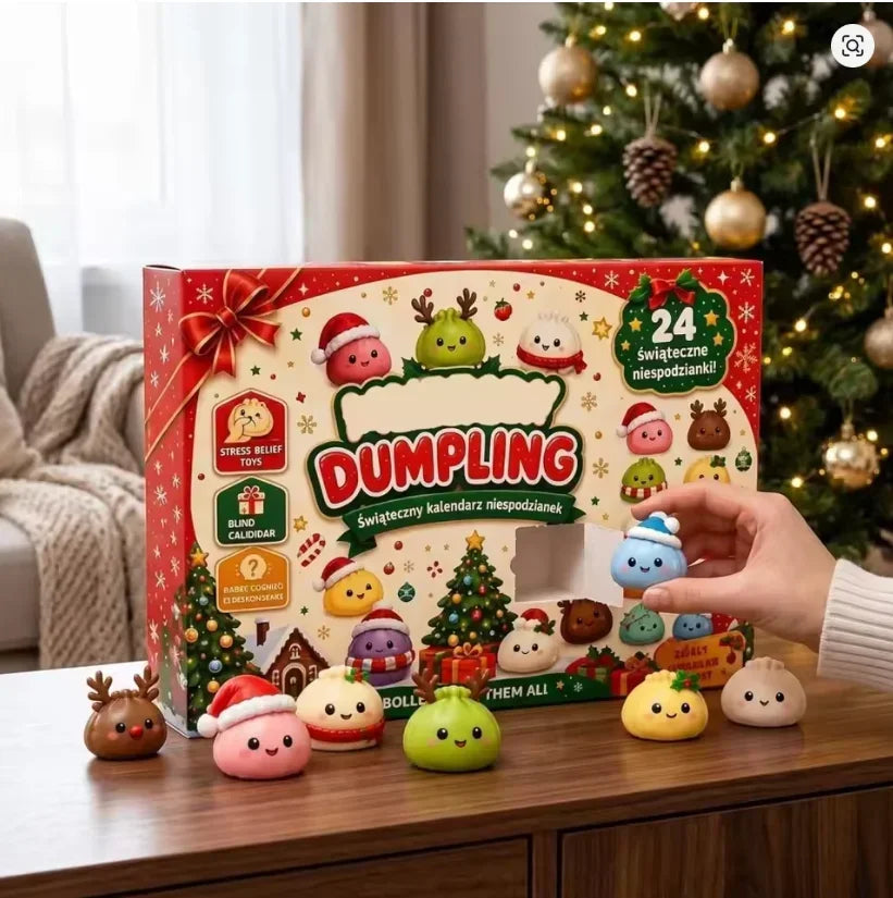2026 Christmas Dumpling Squishy Advent Calendar 24Day Countdown Surprise Box Squishies Ball Slow Rebound Squeeze Sensory Gift