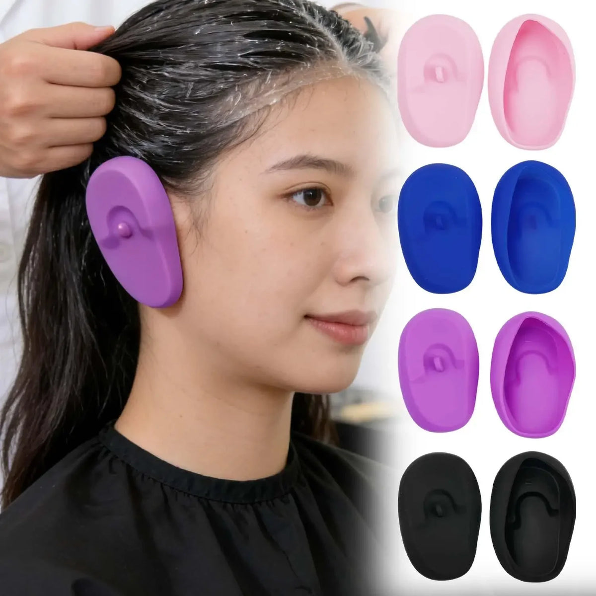 Silicone Ear Cover Hair Coloring Dyeing Ear Protector Waterproof Shower Ear Shield 2 PCS Earmuffs Caps Salon Styling Accessories