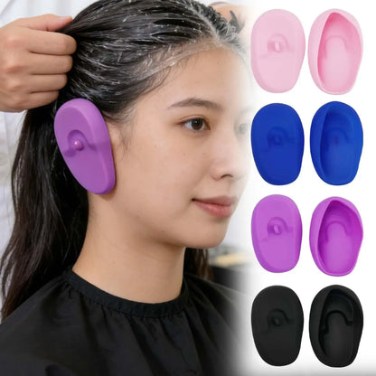 Silicone Ear Cover Hair Coloring Dyeing Ear Protector Waterproof Shower Ear Shield 2 PCS Earmuffs Caps Salon Styling Accessories