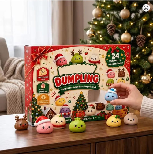 2026 Christmas Dumpling Squishy Advent Calendar 24Day Countdown Surprise Box Squishies Ball Slow Rebound Squeeze Sensory Gift