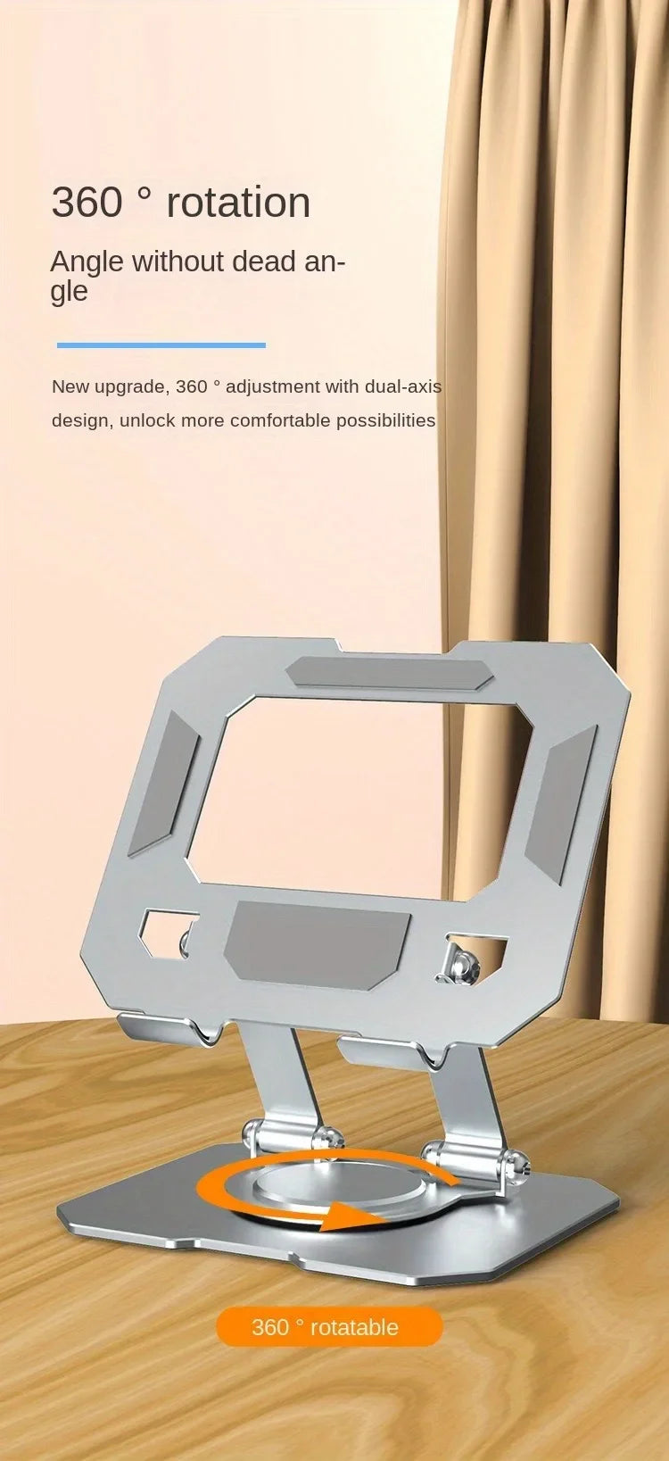 360° Rotatable Tablet Stand Adjustable Foldable Desktop Stand Holder Compatible For 4.7-12 Inch Ipad Pro/Air/Min Laptop Tablet