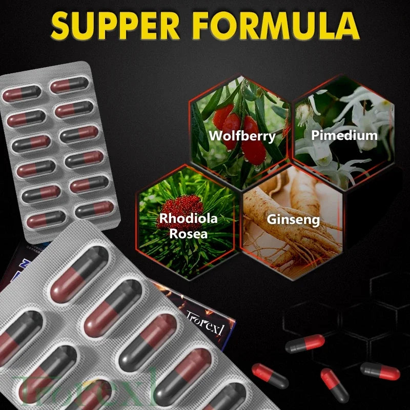 Powerful High Purity Epimedium Supplements Natural Organic Manhood Erection Pill Improve Performance and Increase Size