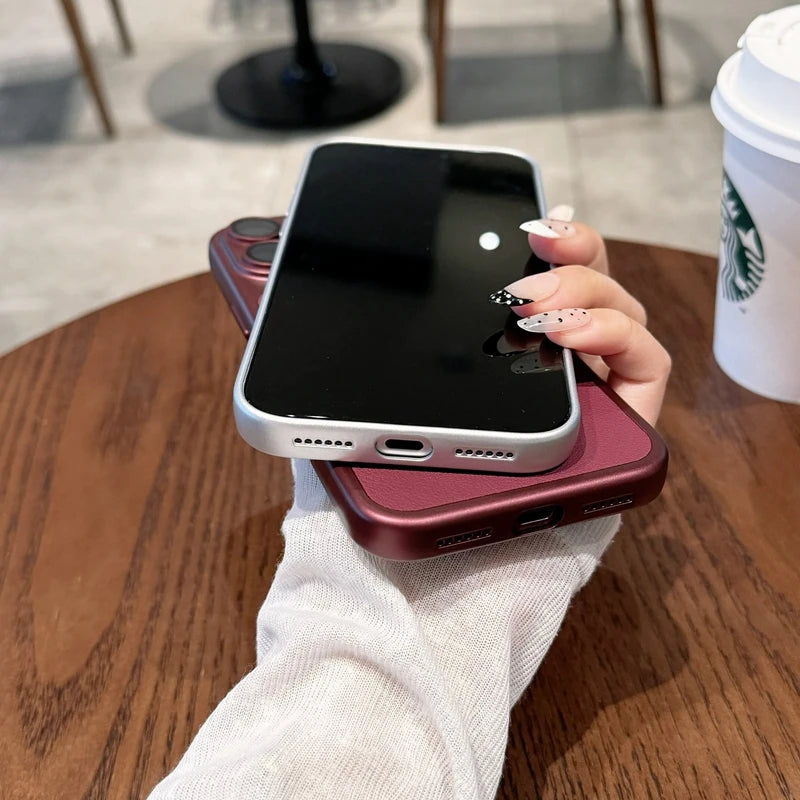 Soft Silicone TPU Leather Phone Case For iPhone 11 12 13 14 15 16 17 18 Pro Max Plus ShockProof Bumper Back Cases Cover