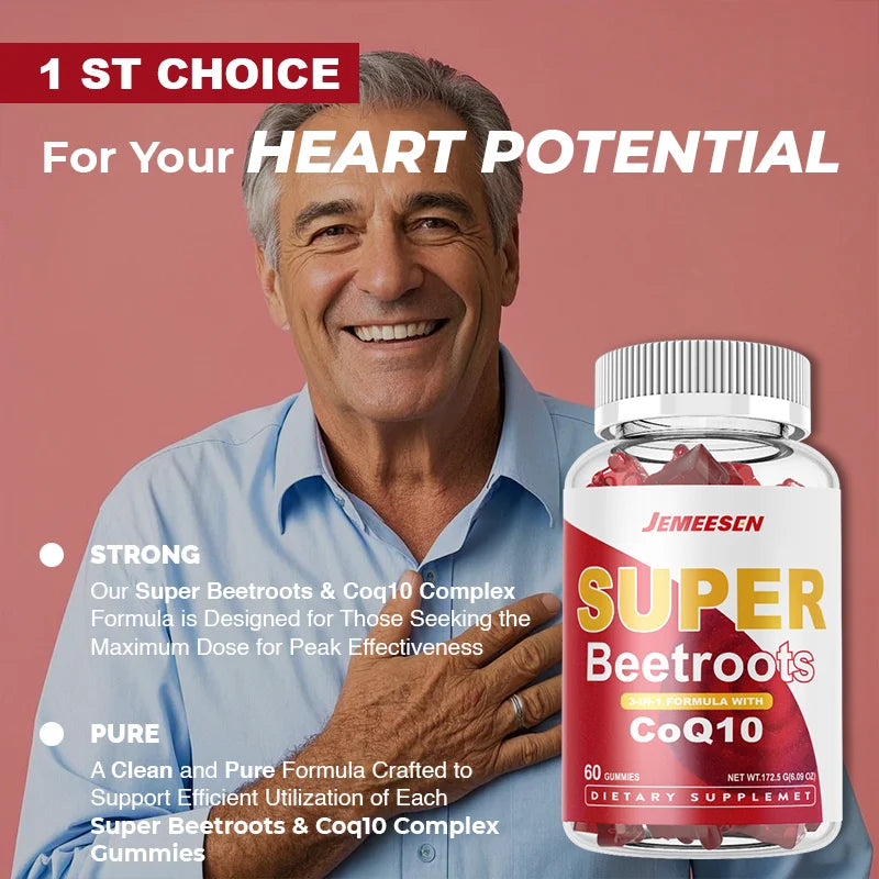 Healthy Heart Supplement - with Beet Root Powder,Grape Seed Extract,Coenzyme Q10 - Blood Flow and Heart Health