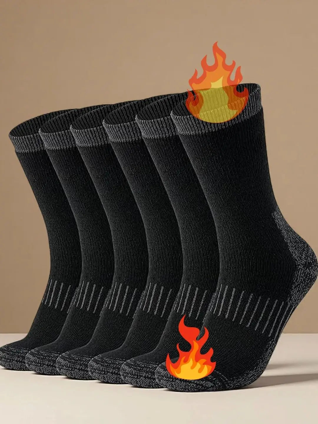 Merino Wool Thermal Socks, Suitable for Both Men and Women, 3 Pairs of Fully Cushioned Winter Boot Socks, Ideal for Hiking and Working in Cold Weather