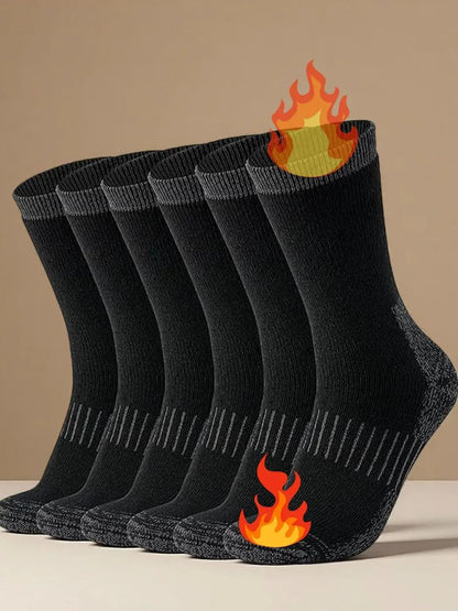 Merino Wool Thermal Socks, Suitable for Both Men and Women, 3 Pairs of Fully Cushioned Winter Boot Socks, Ideal for Hiking and Working in Cold Weather