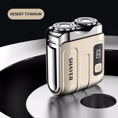 Mini Electric Smart Shaver Household Car Shaver Digital Display Dual Blade Rechargeable Shaver Powerful Beard Trimmer Tool