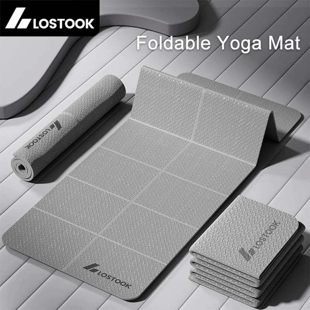 4mm Thick TPE Foldable Yoga Mat Easy to Store Travel Exercise Mat for Yoga Pilates Home Workouts And Floor Exercises