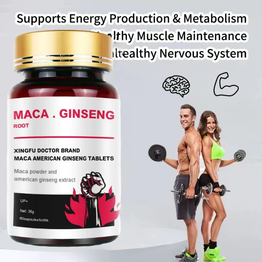 Best Men's Black Maca Supplement - Ginseng Supplement for Health, Energy and Endurance, Muscle Mass