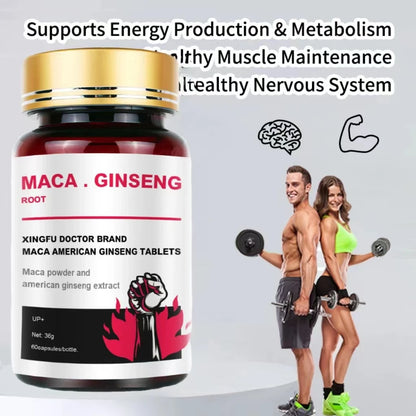 Best Men's Black Maca Supplement - Ginseng Supplement for Health, Energy and Endurance, Muscle Mass