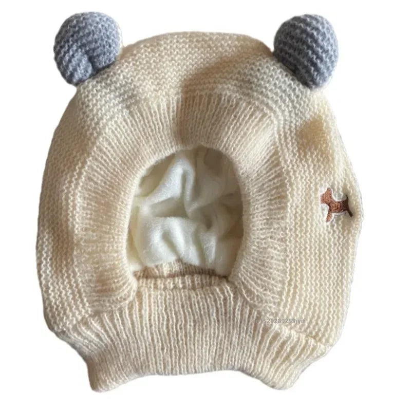 Quiet Dog Ear Muffs Noise Protection Pet Ears Covers Knitted Hat Anxiety Relief Winter Warm Earmuffs For Medium Large Dogs New