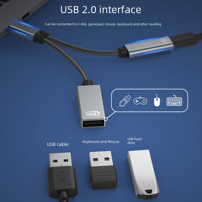 Cross-Border Two-In-One Multi-Function Adapter 60W Fast Charging Type-C to USB Otg Adapter Suitable for Apple 16